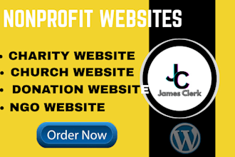 design a nonprofit, charity, ngo, or church website that accepts donation
