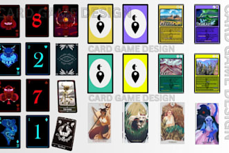 do card game design custom tarot card, zodiac oracle playing card game card deck