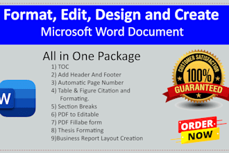 format, edit, design, create microsoft word document