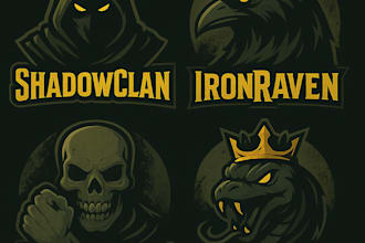 design, dark masculine logo for esports, gaming or branding