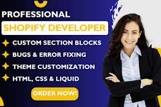 do shopify custom coding shopify bug fix theme code customization developer