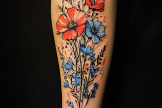 design a cute tattoo in dotwork