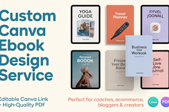 design canva ebook for yoga ebook, travel ebook, fitness ebook, self care ebook