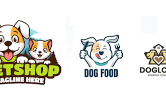 design pet animal pet shop pet care cat dog logo