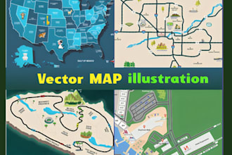 design custom vector map illustration for event, site, festival and city map