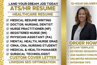 write healthcare, medical resume, nurse practitioner, rn, cna, crna, nursing CV
