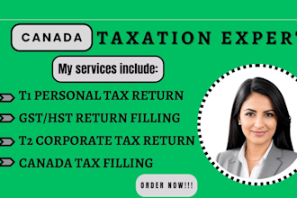 file your canada tax return,t2 corporate tax,t1 personal tax, for non resident