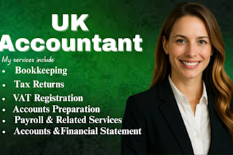 be your expert UK accountant, UK vat, UK account,  and UK tax return
