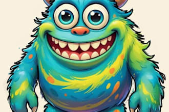 draw cute cartoon character and animal illustration