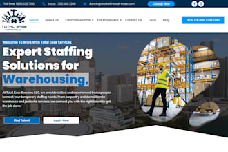 create staffing agency website, healthcare staffing, nursing staffing website