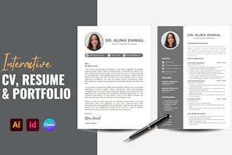 design personal interactive CV resume and portfolio on PDF