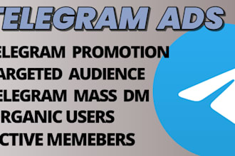 set up telegram ads, popup ads to grow your telegram channel, mass dm