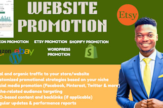 do website promotion amazon etsy shopify square bigcartel ecwid wordpress