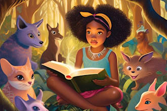 create fantastic african american children story book illustration kids book