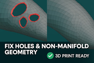 fix holes, non manifold geometry, repair stl for 3d printing