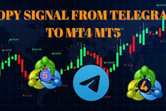 create custom telegram copier to mt4 mt5, telegram signal copier, trading bot