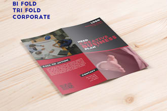 create a professional bi fold or tri fold brochure