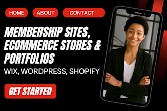 design membership sites ecommerce stores portfolios wix wordpress shopify