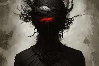 make detailed dark, horror, metal, creepy art illustration