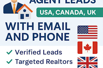build real estate agent leads USA, canada, UK with email and phone