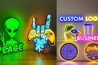 design 3d printed lightbox, 3d logo, neon sign, keychain and 3d model