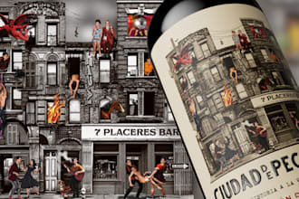 design premium bottle label for wine, whiskey vodka gin beer juice product label