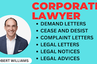 draft cease and desist or demand letter and legal notice as lawyer