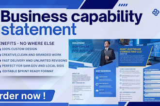 design professional and catchy business capability statement gig categories