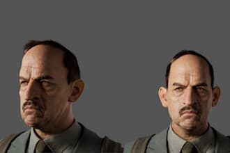 model 3d realistic character head, bust, full figure for printing and animation