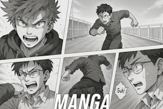 draw anime manga, graphic novel, comic book illustration, manga panel, dark art