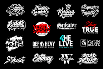 do typography hand lettering, clothing brand and urban streetwear t shirt logo