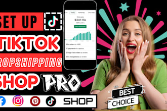setup tiktok shop, instagram shop, facebook shop, shopify dropshipping store