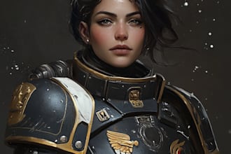 make warhammer 40k character art illustration