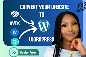 clone or migrate wix, weebly, webflow, squarespace to wordpress website