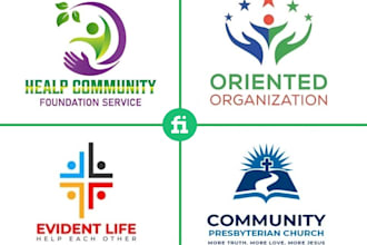 do church ministry community nonprofit and charity logo