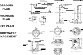 design a grading plan and drainage plan in autocad storm water management