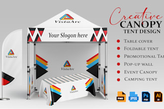 design an eye catching canopy tent, tradeshow, stall banner