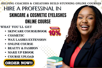 do training manual cosmetic online course, wax eye lashes, skin care, make up