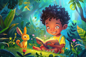 create custom children book illustrations for kids storybook