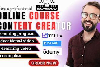 create an engaging online course, lesson plan, and udemy online course content
