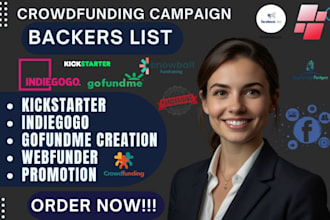generate verified crowdfunding backers list for kickstarter indiegogo gofundme