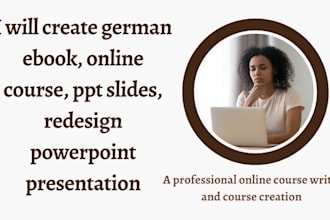 create german ebook, online course, ppt slides, redesign powerpoint presentation