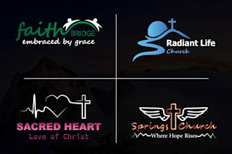 be create best christian ministry or modern church logo design