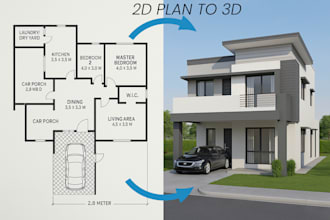 do 3d house design using autocad blueprint