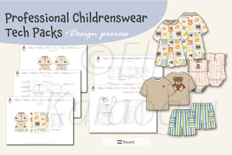 design tech packs for kidswear fashion production