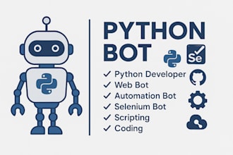 create python bot, automation scripts, web scraping, sql database, selenium