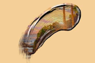 custom abstract brush stroke tattoo design with art fill