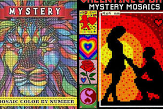 create mystery mosaic color by number coloring books for children and adults