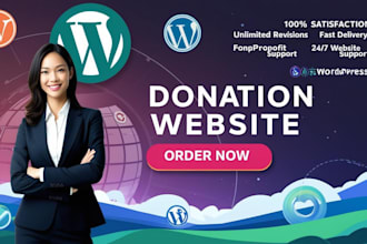 design charity donation nonprofit ngo and  fundraising website
