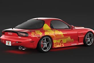 design 3d car livery wrap on iracing, assetto corsa, rf2, and gta v car model